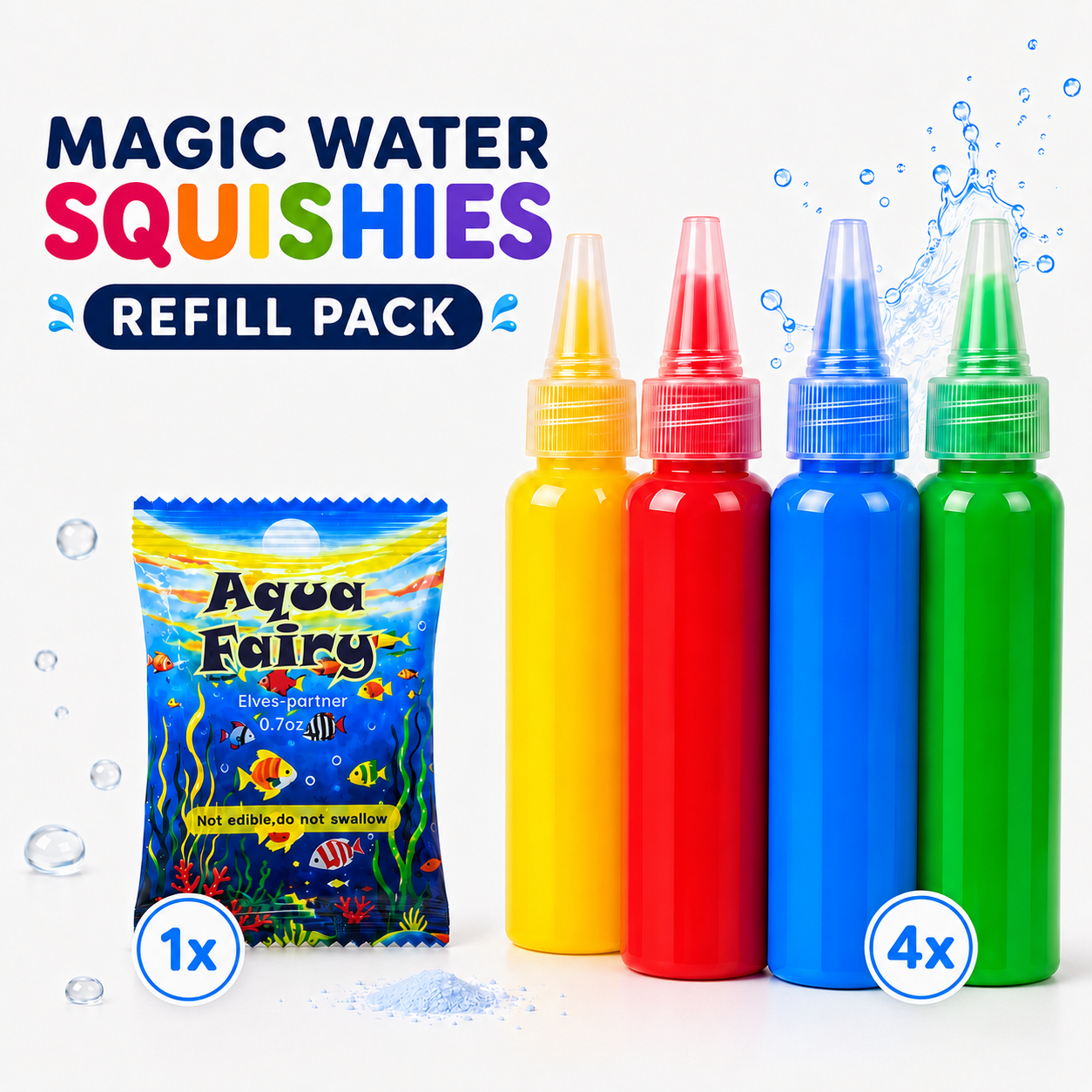 Refill Pack – Náplň 4 barvy + 1 kouzelný prášek (Kompatibilní se všemi sadami, 3+ roky)