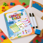 Curious Child Colours – Sešit Piš a smaž pro výuku psaní, opakovaně použitelný (64 stran, 2–5 let)