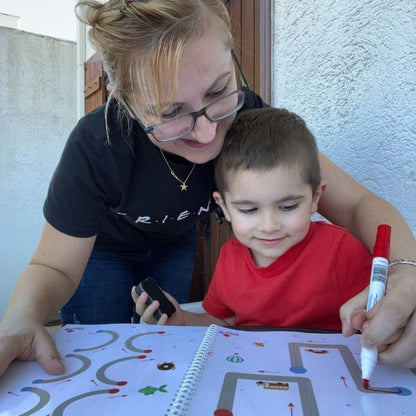 Curious Child: Montessori sešit pro sledování čar, čísel a vzorů (3+ let)