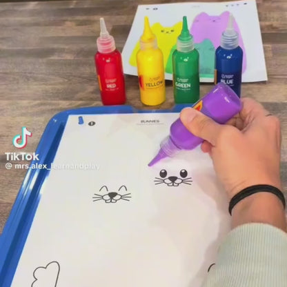 Squeegee Art Kit | Sada s 5 barvami a magickou stěrkou pro vytváření obrázků bez štětců | pro děti 5+